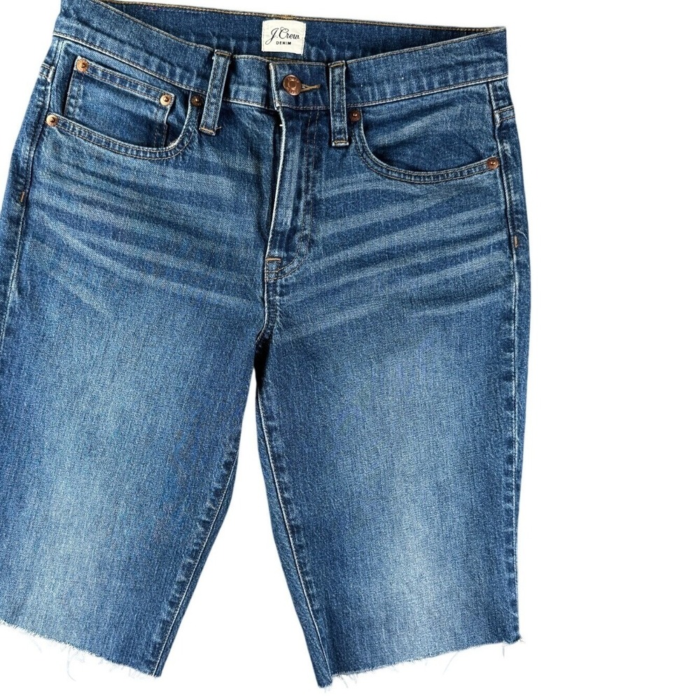 J Crew Shorts Women 25 Slim Boyfriend Blue Denim Rolled Hem Casual Summer Beach